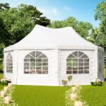 TOOLPORT 6x6 m pagoda sátor, PVC ponyva, fehér - (1068)