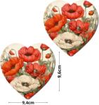  Nyomtatott fa tábla - Pipacsos szív 9, 6cm 2db/csomag