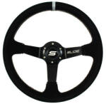 SLIDE Steering wheel SLIDE 350mm offset: 90mm Suede Silver Strip