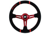 SLIDE Steering wheel SLIDE 350mm offset: 90mm Suede Red - llracing - 23 790 Ft