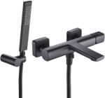 Laveo TORES kádcsap falra szerelhető zuhanyszettel Kerámiabetét mérete: 30 mm Felület: fekete (BVT_711D)