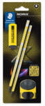 STAEDTLER Grafitceruza készlet, hegyezővel, radírral, HB, STAEDTLER "Norix® 181", sárga (181 SBK2-1)
