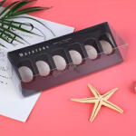  Fekete macaron doboz tetővel 6 részes-10 darab (T090160)