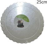  Tortakarton, torta alátét ezüst 25cm-kör 5db (T100002-1)