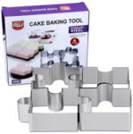  Fém tortaforma, mousse forma-4 darab puzzle (T12218)