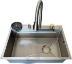 Kevmil SER 750x460 Exkluzív design extra mély egymedencés rozsdamentes mosogató 75 x 46 x 23 cm - Inox
