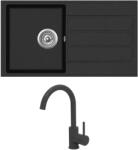 Evido Easy 45S csepptálcás gránit mosogató, 760 x 440 mm, antracit + EVIDO LANA csaptelep, antracit - 105982SET (105982SET)