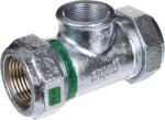 GEBO TOOLS T-idom mindkét végén szorítógyűrűs csatlakozással, belsőmenetes leágazással - KPE CSŐRE - 42, 4 x 40 x 1 1/4 (03.154.04.0440)