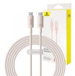 Baseus Habitat USB-C - USB-C gyors töltő 2m rózsaszín (P10360202421-01)