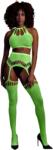 Ouch! by Shots Two Piece with Crop Top and Stockings - One Size - Neon Green