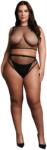  Le Désir by Shots 2 Pc Crop Top - Pantie and Fishnet Structure - OSX - Black