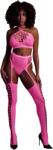 Ouch! Two Piece with Crop Top and Stockings - One Size - Neon Pink
