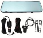 SIKS FULL HD 1080P tükör típusú autós műszerfal kamera, kettős, egyszerre rögzít elöl - hátul, teljes kijelző, 9, 66 hüvelykes érintőképernyő, G-szenzor, rögzítés rögzítése, éjszakai látás, 17