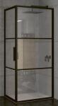 RIHO Grid cabină de duș 90x80 cm dreptunghiular negru mat/sticlă cu model G004010121 (G004010121)