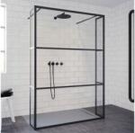 RIHO Grid cabină de duș 120x30 cm negru mat/sticlă cu model G004034121 (G004034121)