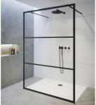 RIHO Grid perete de duș 100 cm negru mat/sticlă cu model G004031121 (G004031121)