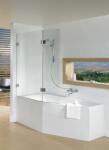 RIHO Scandic paravan cadă 121.5 cm două piese negru mat/sticlă transparentă G001167121 (G001167121)