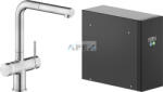 Nobili LV0K117-EFRIX NOBILI SORGENTE FRIZZA csaptelep, inox, kihúzható fejjel, hűtő és szódakészítő rendszerrel
