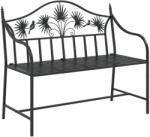 vidaXL Градинска пейка Черно 104 x 52, 5 x 89 см Стомана (42008115)