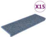 vidaXL 15 db szizál hatású kék öntapadó lépcsőszőnyeg 65x21x4 cm (326886)