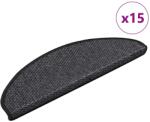 vidaXL 15 db szizál hatású antracitszürke lépcsőszőnyeg 65x21x4 cm (326873)