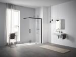 Kermi Nica NI J2 zuhanykabin fal walk-in 120 cm fekete matt/átlátszó üveg NIJ2R120203PK