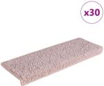 vidaXL 30 db fehér és rózsaszínű lépcsőszőnyeg 65 x 21 x 4 cm (3365833)