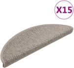 vidaXL 15db szizál hatású ezüst színű öntapadó lépcsőszőnyeg 56x17x3cm (326859)