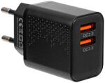  Kétportos USB töltő 36W gyorstöltés (76-024)
