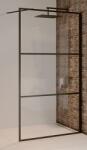 RIHO Grid zuhanyfal 90 cm fekete matt/üveg mintával G004025121 (G004025121)