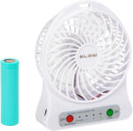  USB asztali ventilátor akkumulátorral fehér (44-502)