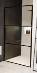 RIHO Grid zuhanyajtók 100 cm dönthető fekete matt/üveg mintával G004003121