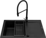 Pyramis Mido mosogató csapteleppel fekete/fekete 070176502S (070176502S)