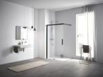 Kermi Nica NI J2 zuhanykabin fal walk-in 110 cm fekete matt/átlátszó üveg NIJ2L110203PK