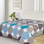 DeLuxe Pucioasa Cearceaf pat dublu plat bumbac cu cercuri, 240x260cm, Pacific