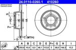 ATE féktárcsa ATE 24.0110-0260.1 for VAG (24.0110-0260.1)