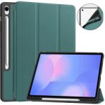 LEATHER Csuklós fedél Samsung Galaxy Tab S10 FE+ zöld