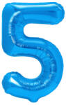 PartyPal Számos lufi 14" (35cm) fólia szám, számjegy 5 csak levegővel tölthető, kék (LUFI902349)