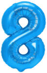 PartyPal Számos lufi 14" (35cm) fólia szám, számjegy 8 csak levegővel tölthető, kék (LUFI155390)