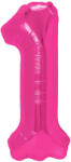 PartyPal Számos lufi 14" (35cm) fólia szám, számjegy 1 csak levegővel tölthető, Rózsaszín (LUFI464837)