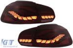 KITT Teljes LED Hátsó lámpa VW Golf 6 VI (2008-2013) modellekhez, piros/füst, dinamikus irányjelzővel, (bal és jobbkormányos) (TLVWG6LED)