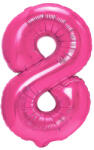 PartyPal Számos lufi 14" (35cm) fólia szám, számjegy 8 csak levegővel tölthető, Rózsaszín (LUFI854014)