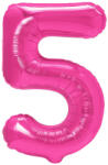 PartyPal Számos lufi 14" (35cm) fólia szám, számjegy 5 csak levegővel tölthető, Rózsaszín (LUFI610939)