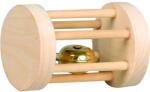 FLAMINGO Toy Carnaval Roll Light brown - Дървена играчка за гризачи и дребни животни със звънче - 7, 2 х 5 см - Белгия - 201730