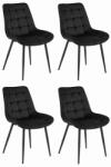 FDY Set Scaune 4 Bucatarie/Dining Joy Negre Catifea