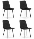 FDY Set 4 Scaune Bucatarie/Dining Clay Catifea Negre