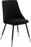 FDY Set 4 Scaune Bucatarie/Dining Grysell Catifea Neagru Picioare Negre-Auriu