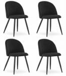 FDY Set 4 Scaune Bucatarie/Dining Capri Catifea Negre