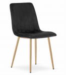 FDY Scaun Bucatarie/Dining Gabe Picioare Finisaj Lemn Catifea Neagra