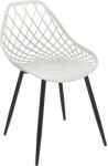 FDY Scaun Bucatarie/Dining Silmo Polipropilena Alb, Picioare Metalice